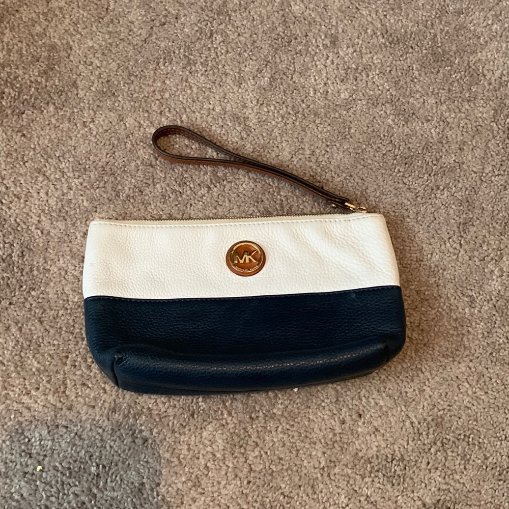 Michael Kors Blue and White Wristlet